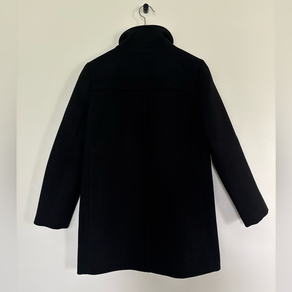 NWT J. Crew Black Wool Peacoat City Coat with Button Neck mock neck - Picture 8 of 13